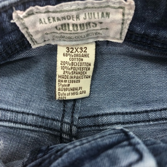 Alexander Julian Colour Denim Jeans Men 32X30 Organic Coll. Medium Wash Stretch - Picture 6 of 6